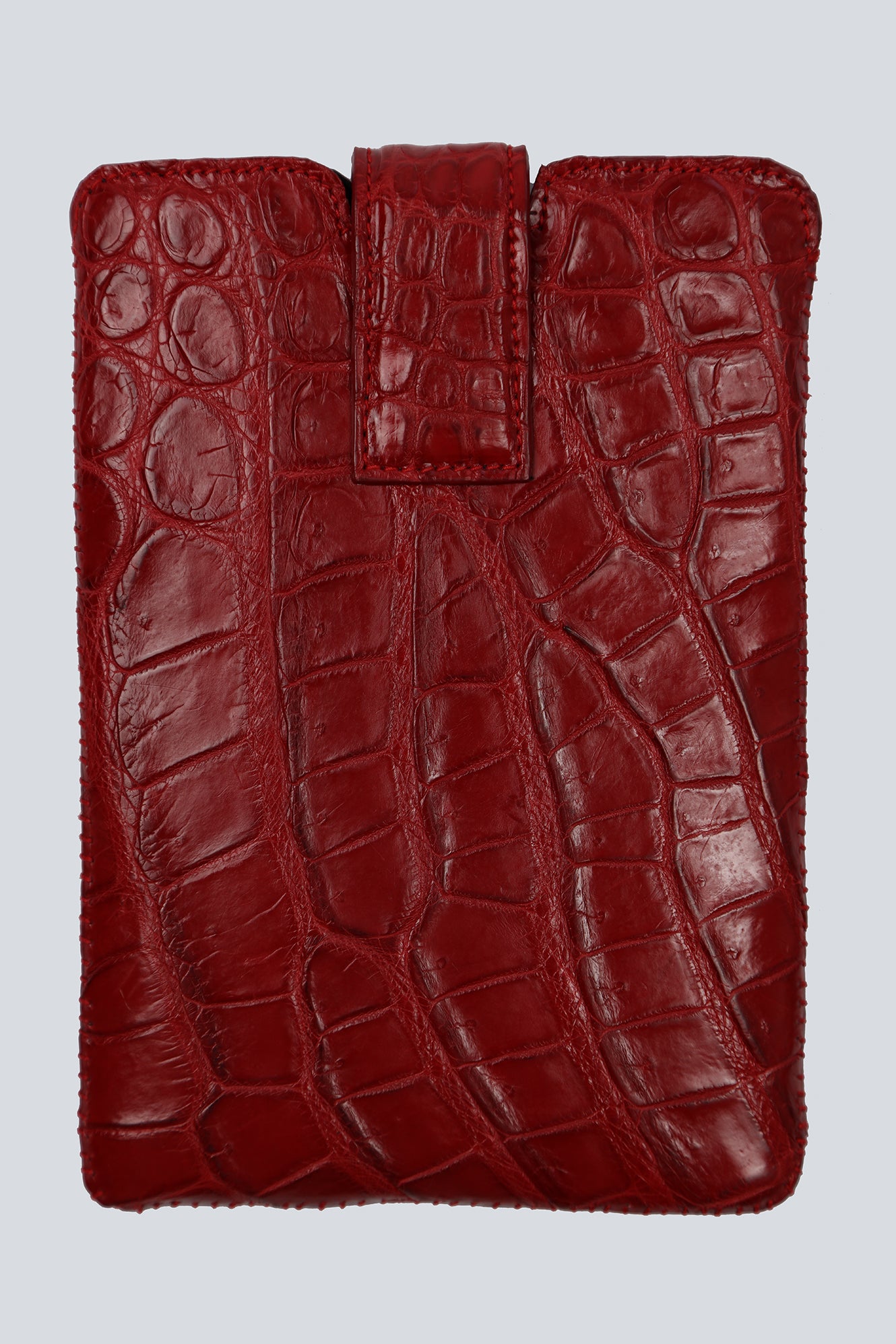 Red Crocodile Leather Tablet Holder