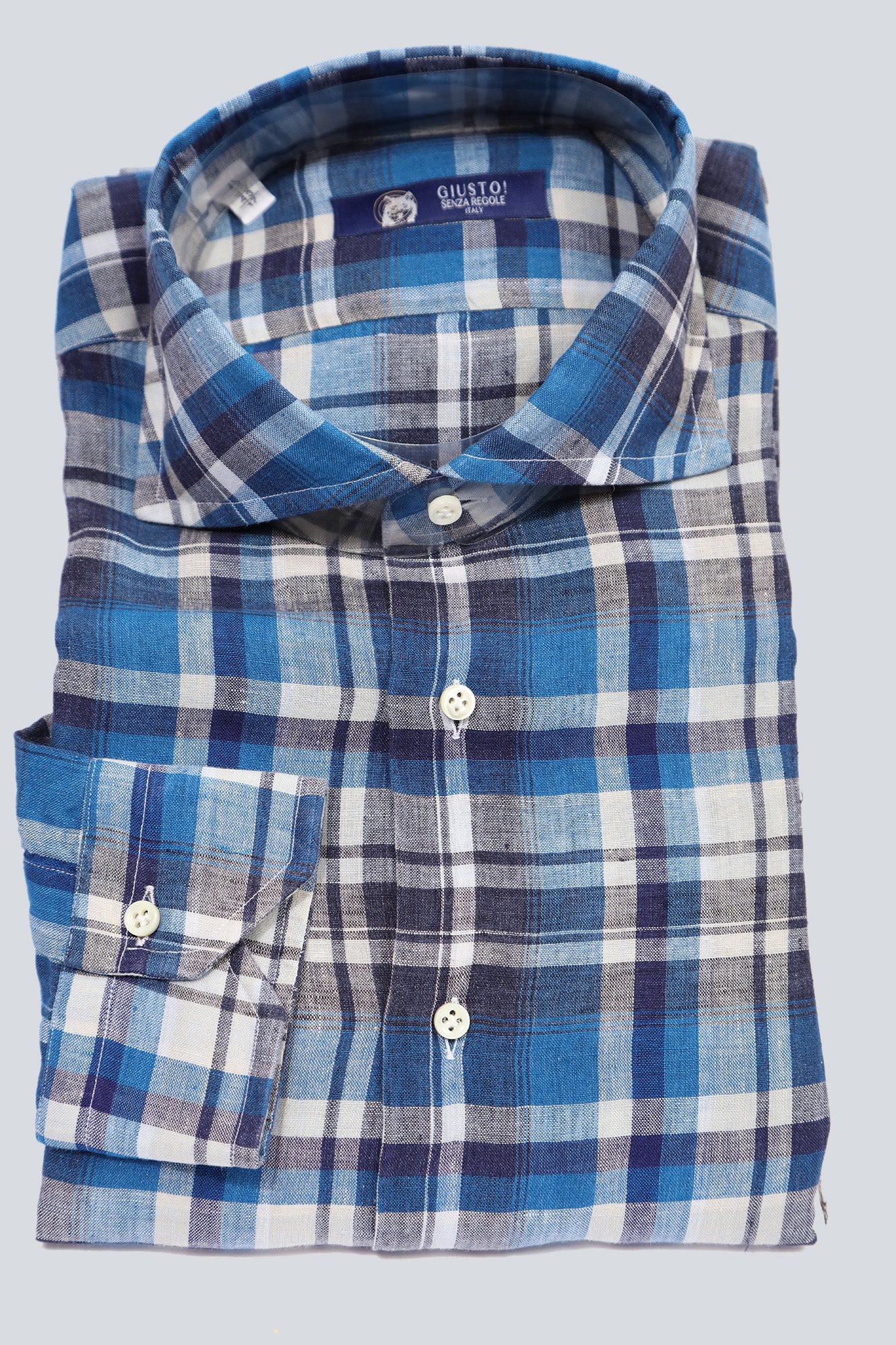 Italian Linen Plaid Shirt
