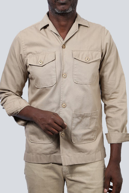 Khaki safari jacket store