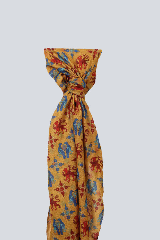 Yellow Fine Wool Scarf